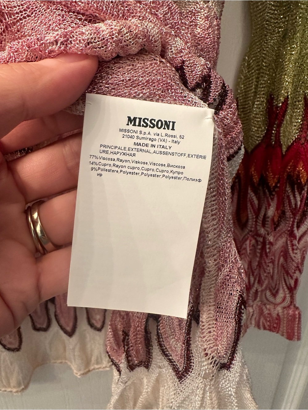 Missoni Multicolor V-Neck Knit Sweater in Pink, Green, Cream IT42 - Picture 11 of 14